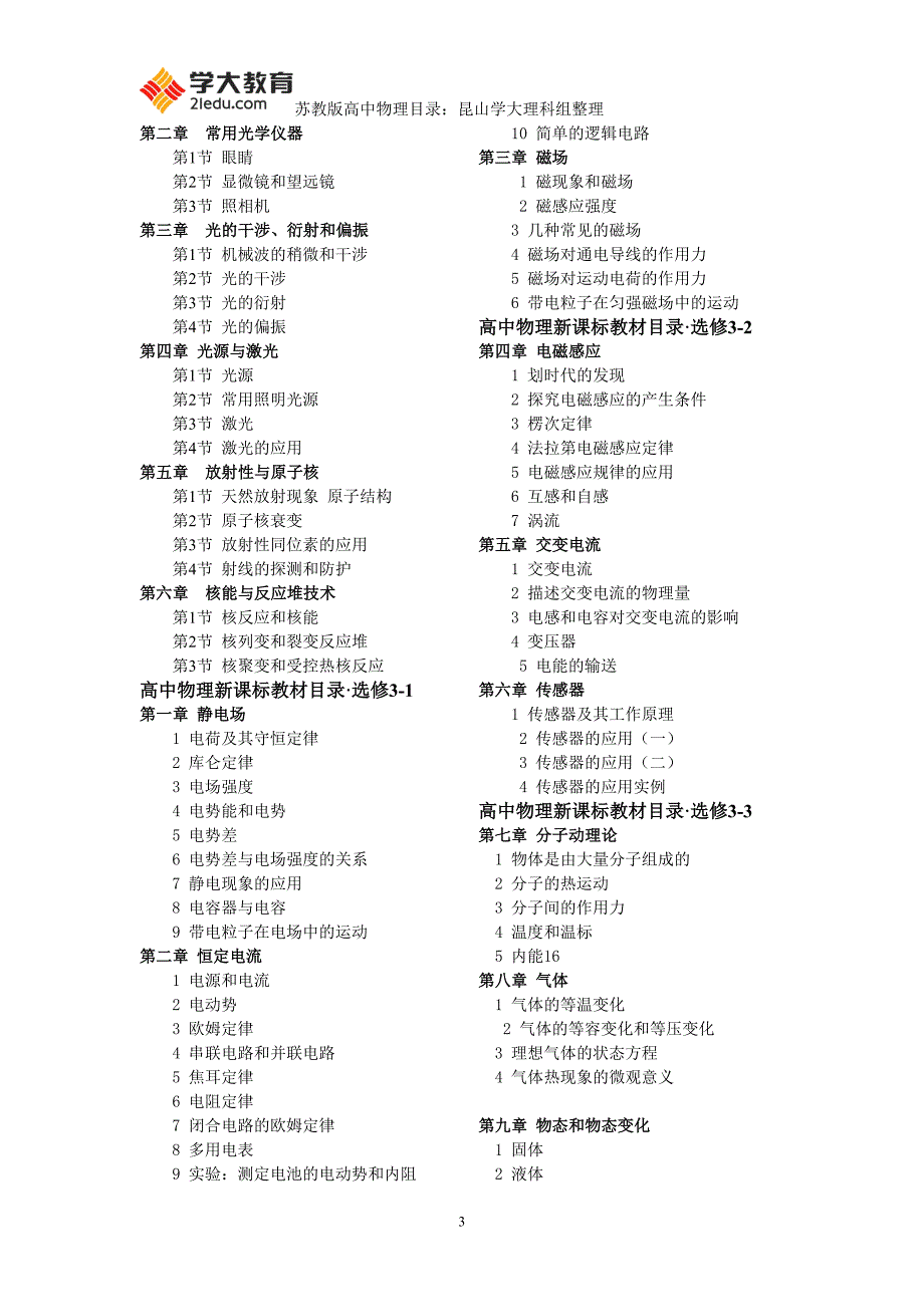 物理&#183;苏教高中课本目录 （精选可编辑）.docx_第3页