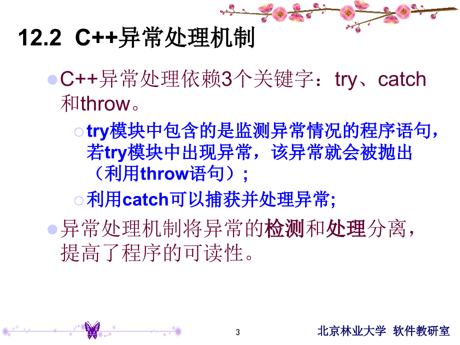 C++程序设计-北京林业大学12-第12章 异常处理_第3页