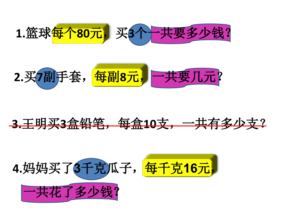 【精品】人教版小学数学四年级上册《单价、数量和总价》课件精品ppt课件_第3页