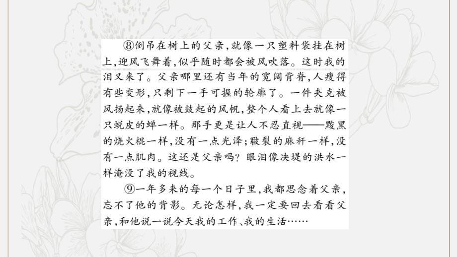 湖南省中考语文第3部分现代文阅读专项训练13记叙文阅读含散文小说课件_第5页