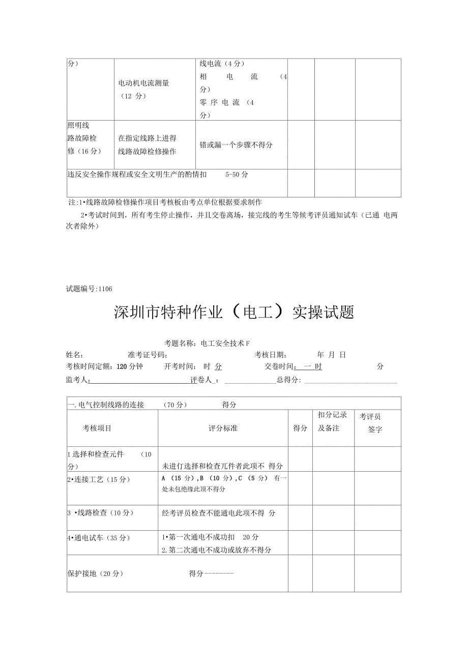 初级电工操作证实操考试试题_第5页