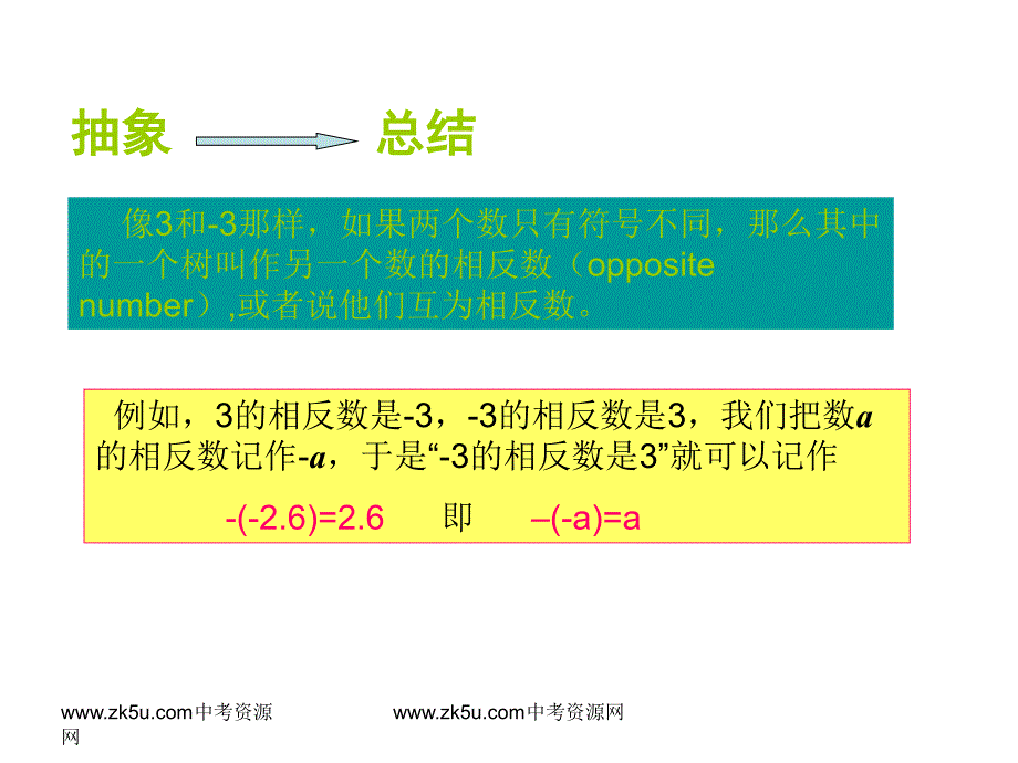 最新七年级数学上1.2.2相反数课件湘教版课件_第4页