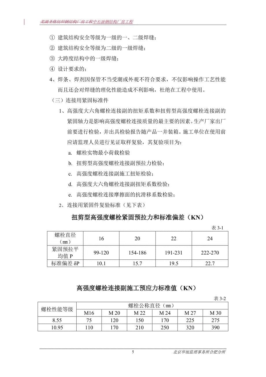 钢结构厂房工程监理规划(细则)_第5页