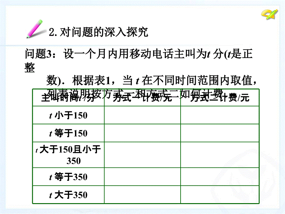 最新3.4实际问题与一元一次方程探究3：电话计费问题_第4页