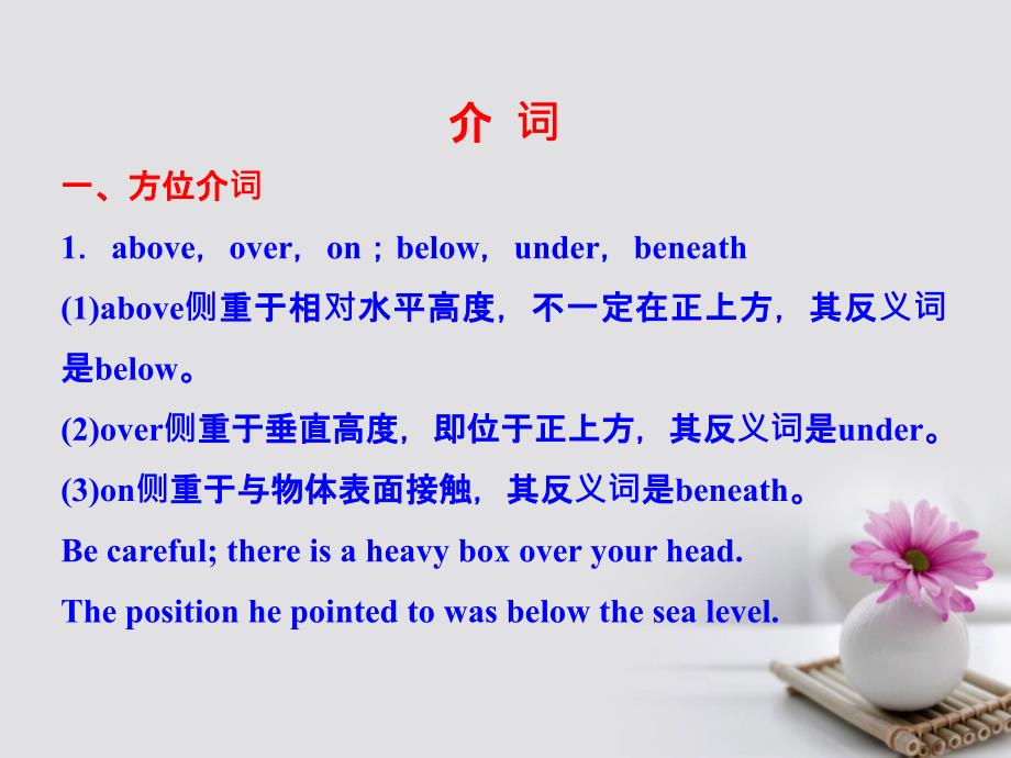 2018年高考英语一轮复习 第二部分 专题复习 一、语法 5.介词课件 外研版_第3页