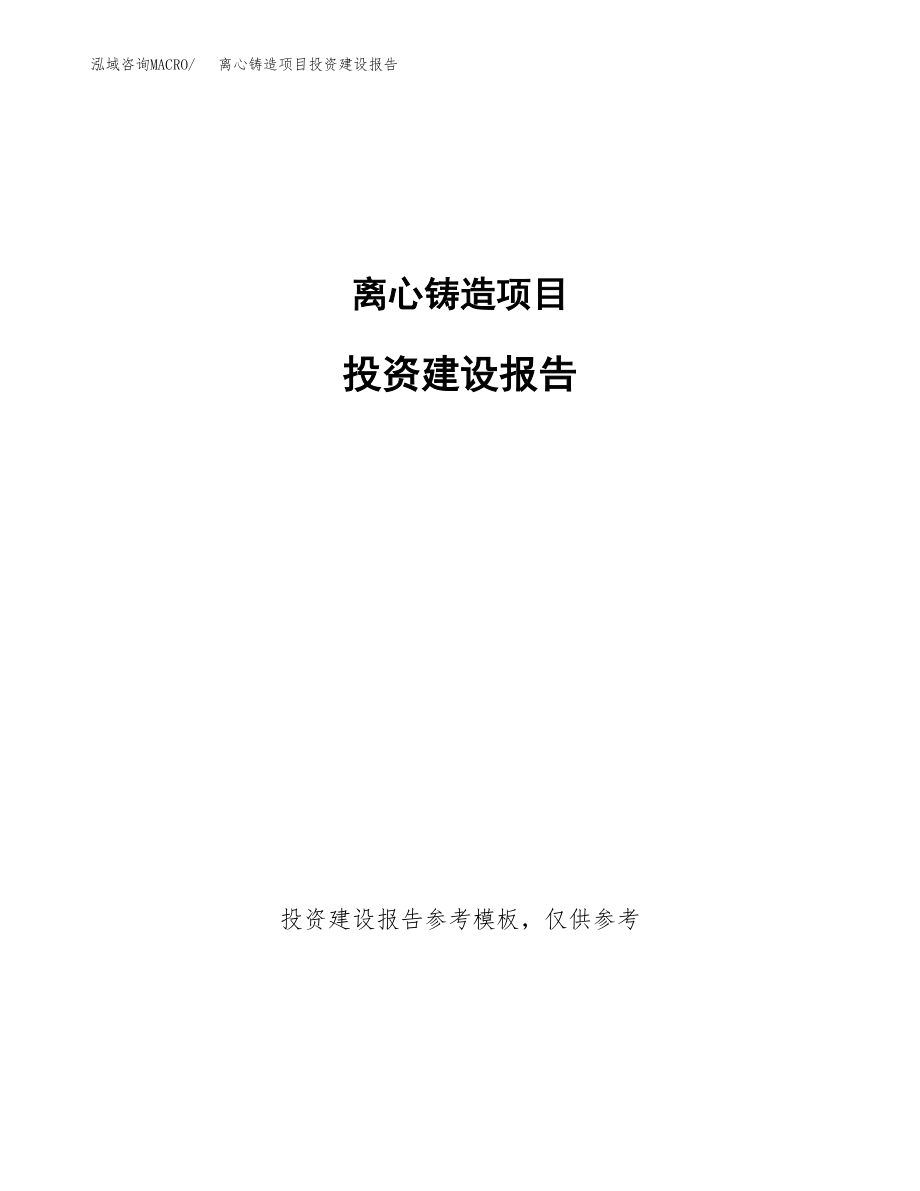 离心铸造项目投资建设报告.docx_第1页