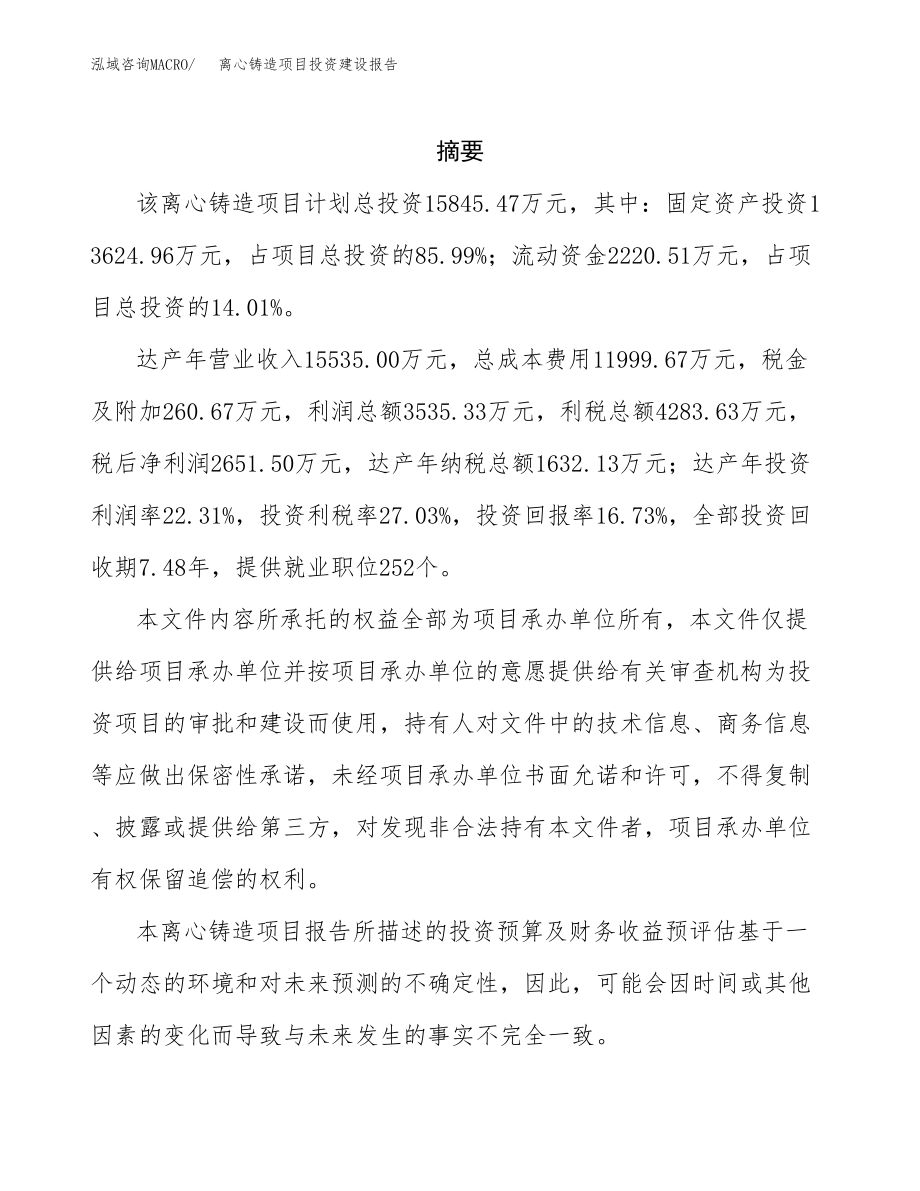 离心铸造项目投资建设报告.docx_第2页