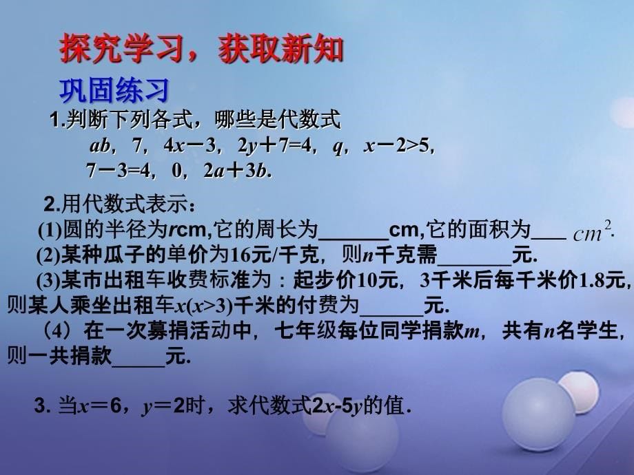 七年级数学上册3.2.1代数式课件新版北师大版_第5页