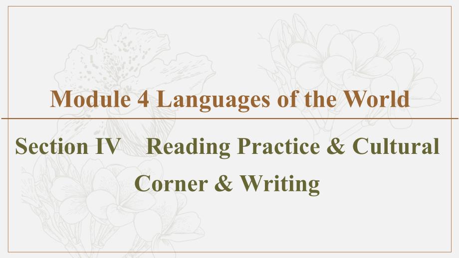 同步外研英语选修九新突破课件：Module 4 Section 4　Reading PracticeCultural (书利华教育网)_第1页