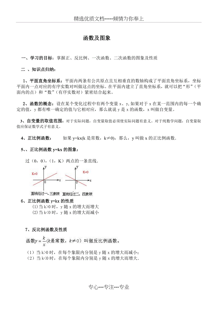 初中函数专题共10页_第1页