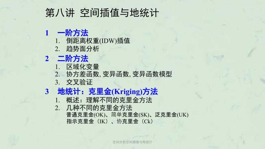 空间分析空间插值与地统计课件_第1页
