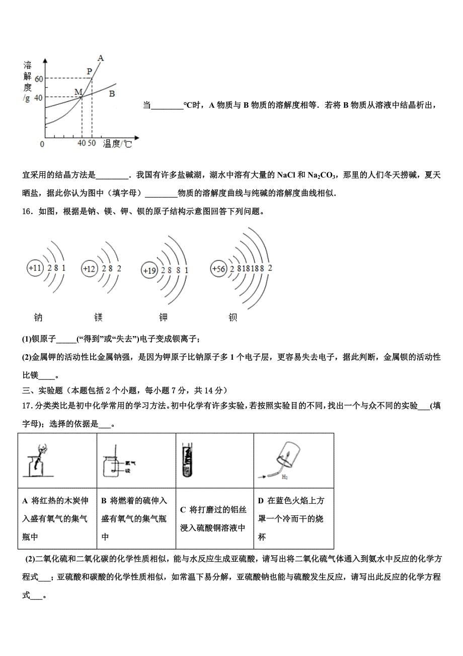 海南省临高县临高中学2022年中考冲刺卷化学试题(含解析).doc_第5页