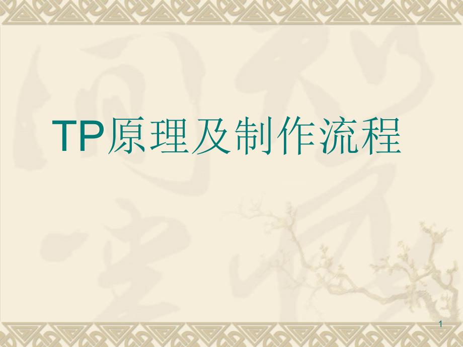 TP原理及制作流程ppt课件_第1页