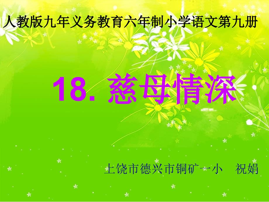 五年级语文上册第六组18慈母情深第一课时课件_第1页