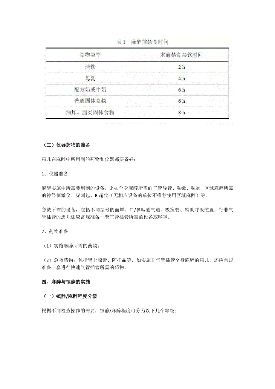 小儿手术室外麻醉镇静专家共识(2017版)_第4页