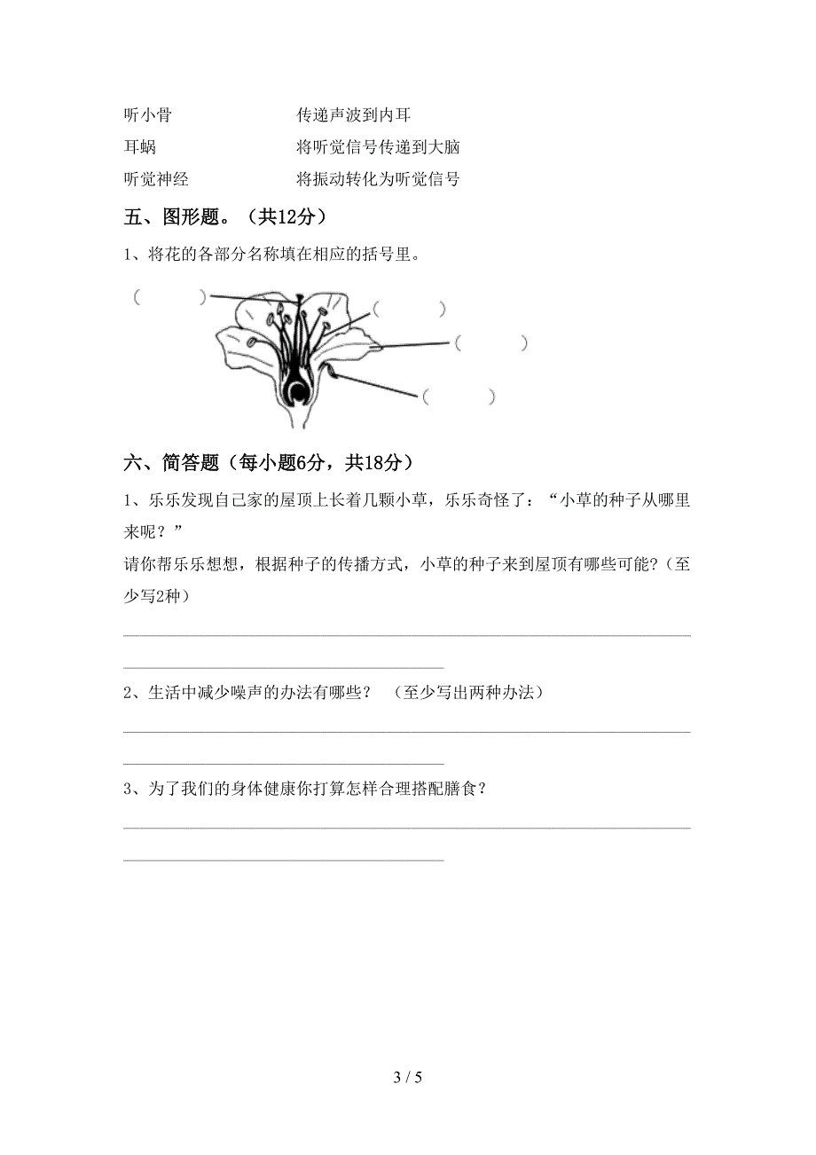 四年级科学上册期末考试(完美版).doc_第3页