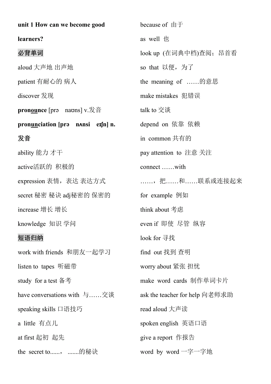 2023年九年级单元知识点归纳.doc_第1页