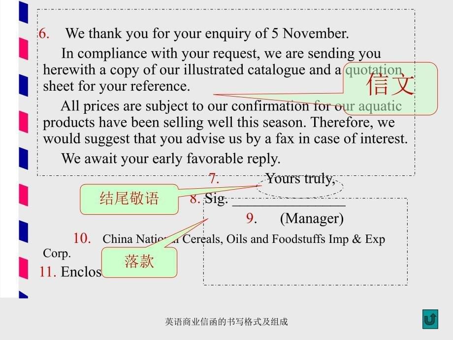 英语商业信函的书写格式及组成_第5页
