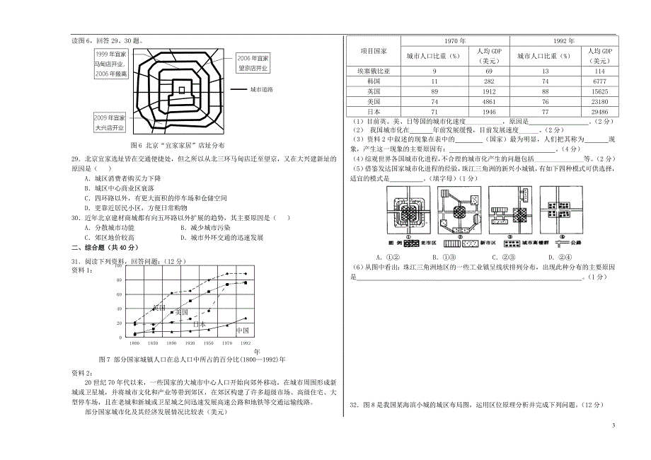 北京市重点中学高一地理下学期期中试卷.doc_第3页