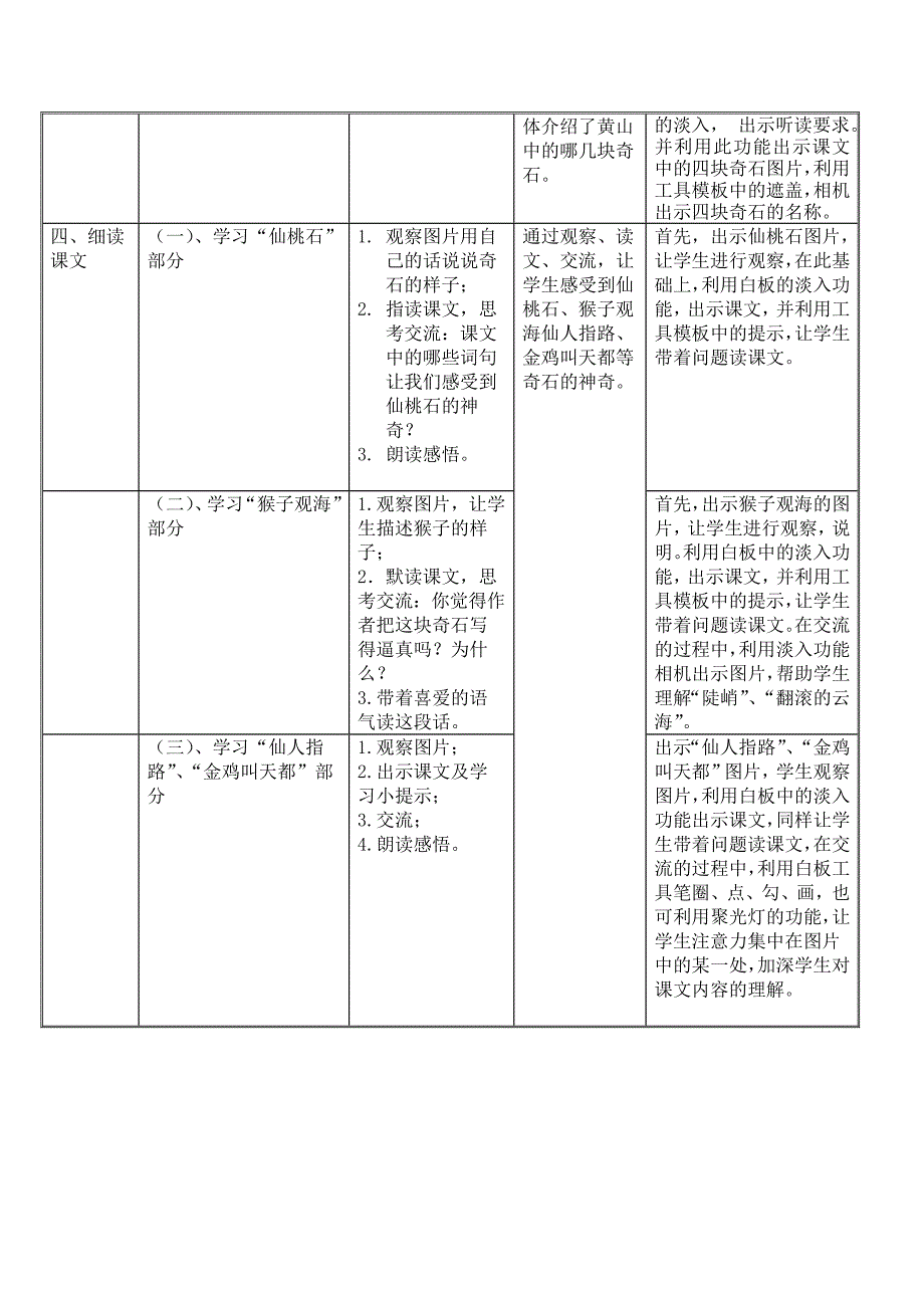 《黄山奇石》教学设计表.doc_第2页