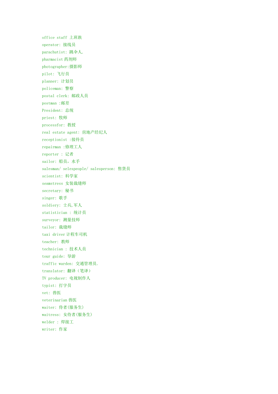 常见职业词汇整理60891.doc_第3页