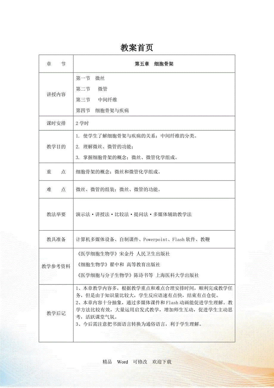 第五章 细胞骨架教案_第1页