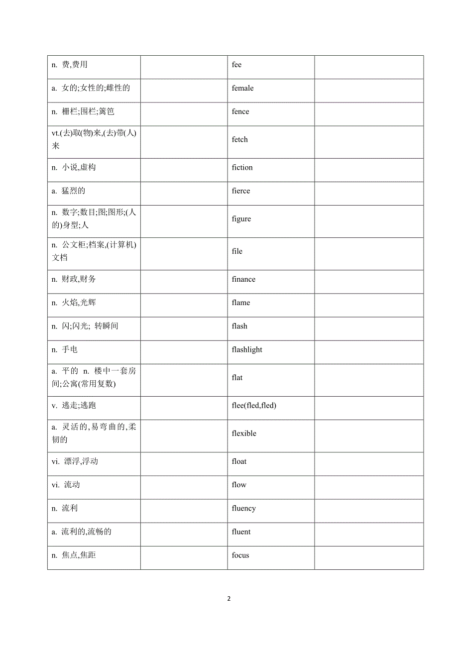 北京高考英语词汇默写表F-J.docx_第2页