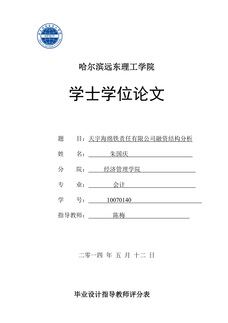 天宇海绵铁责任有限公司融资结构分析.doc_第1页