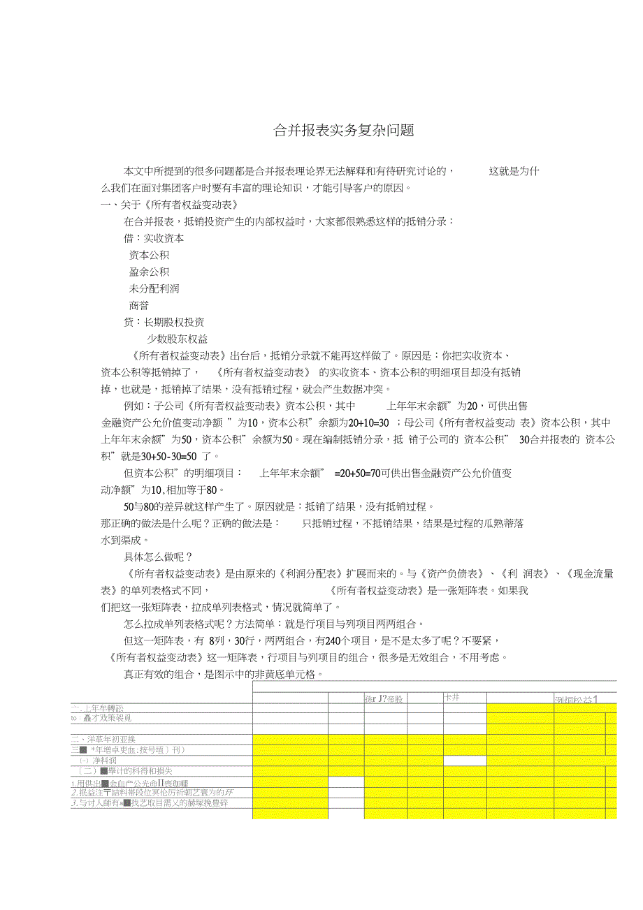 合并报表实务复杂问题_第1页