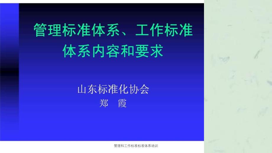 管理和工作标准标准体系培训课件_第1页