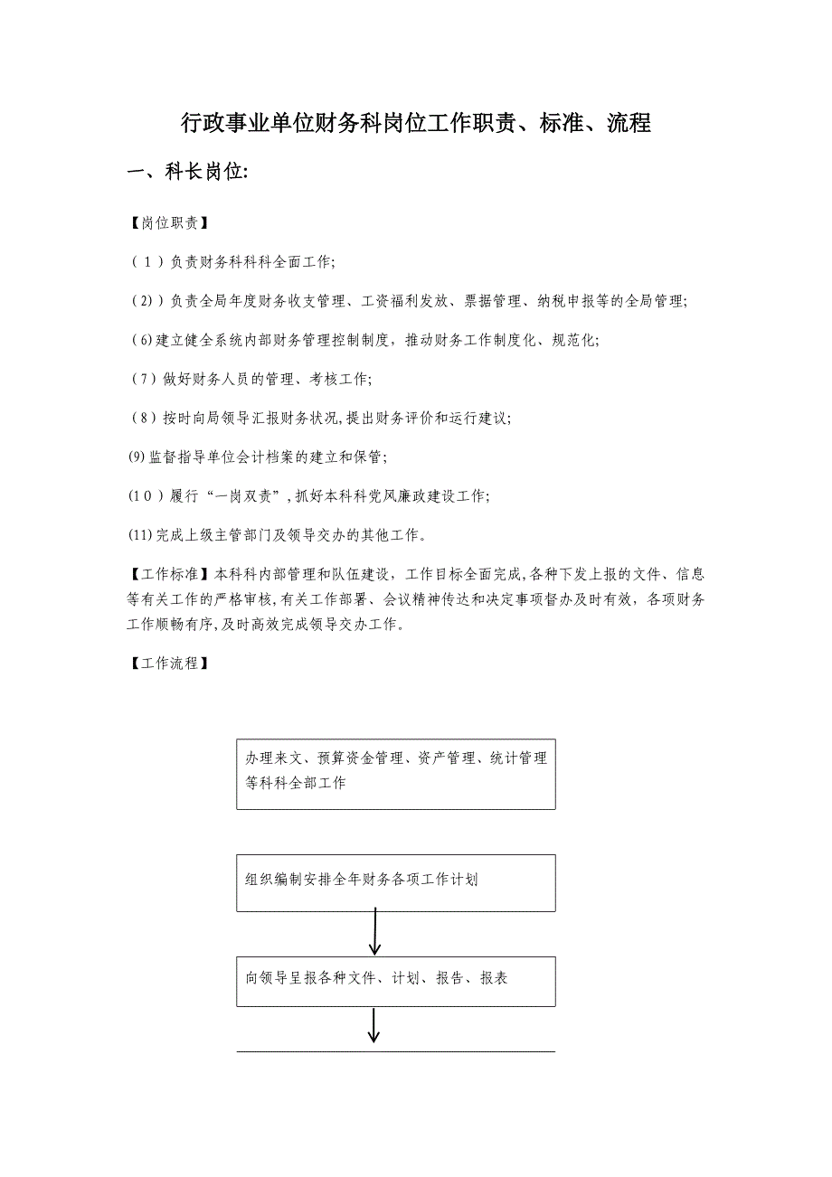 行政事业单位财务科岗位工作职责.docx_第1页