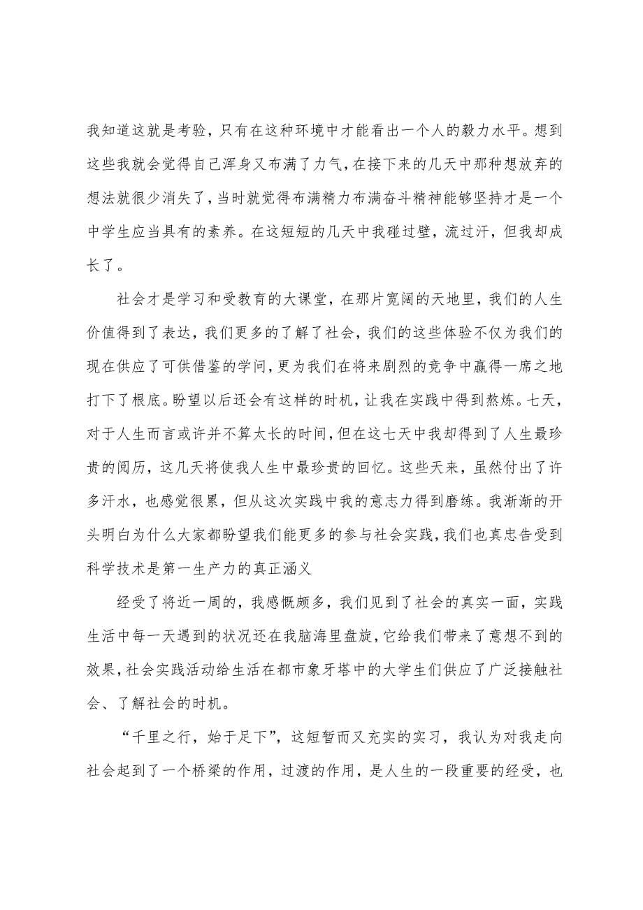 中学生的个人社会实践心得体会五篇.doc_第5页