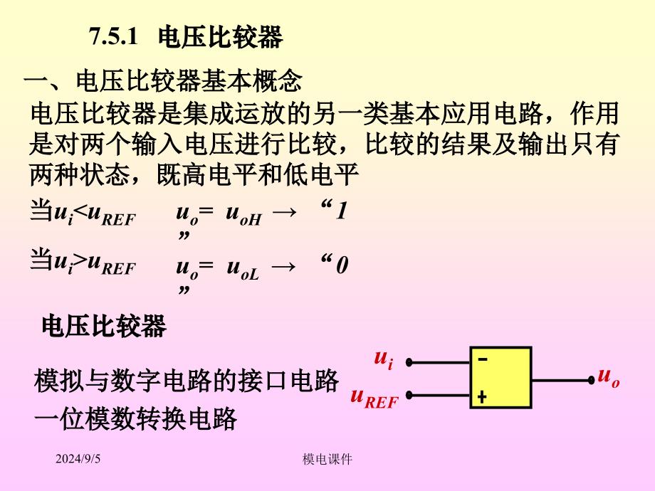 模电课件27第七章电压比较器_第2页