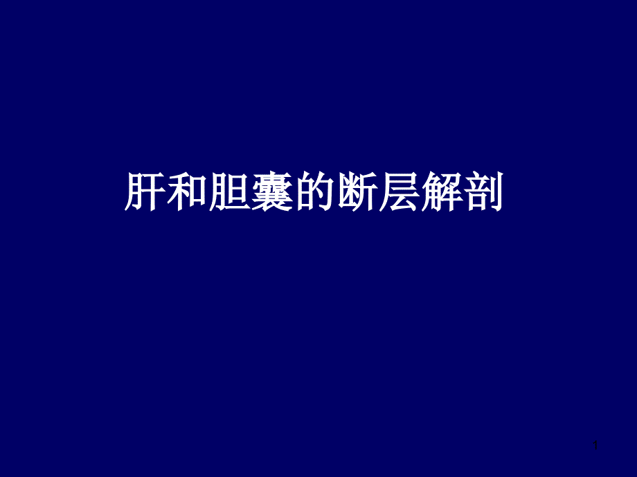 肝和胆囊的断层解剖-腹部断层解剖学人体断层解剖学PPT课件_第1页