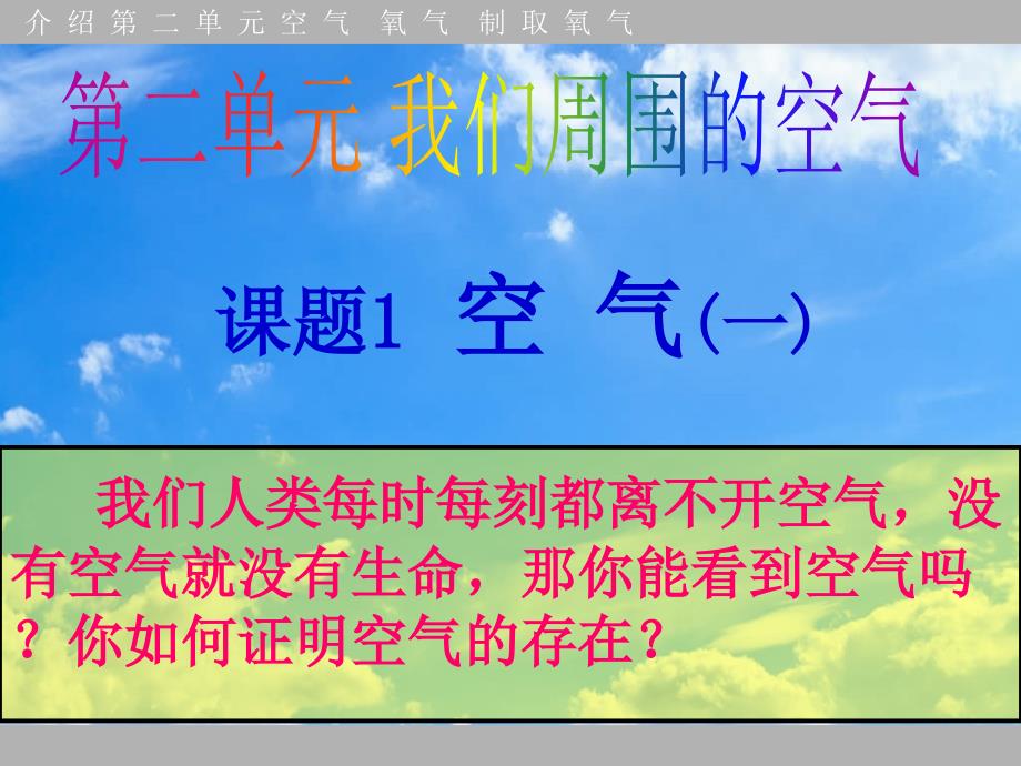 九年级上册化学空气ppt课件_第1页