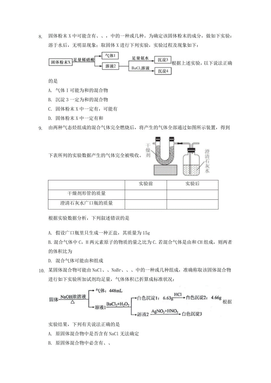 高三化学一轮复习实验专题考点细练专题28物质的组成探究实验题【含答案】_第3页