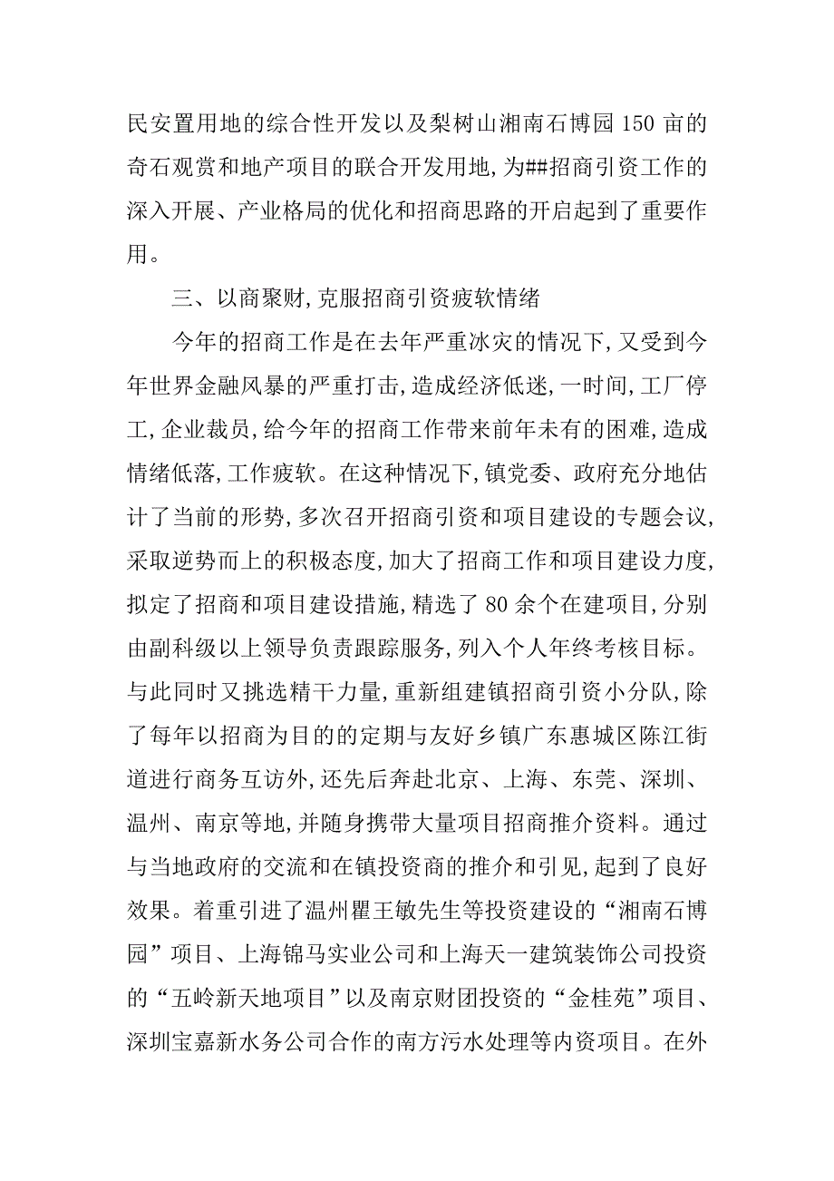 2019镇招商办年招商引资工作总结.docx_第3页