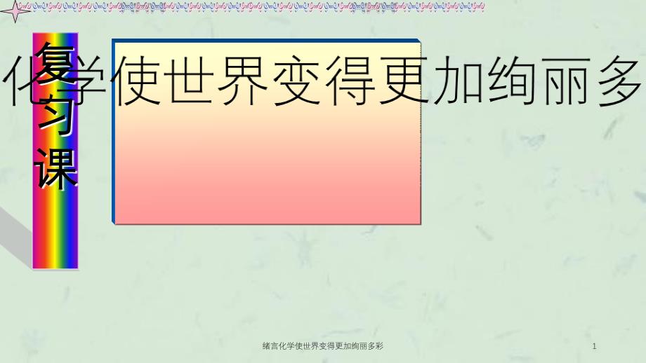 绪言化学使世界变得更加绚丽多彩课件_第1页