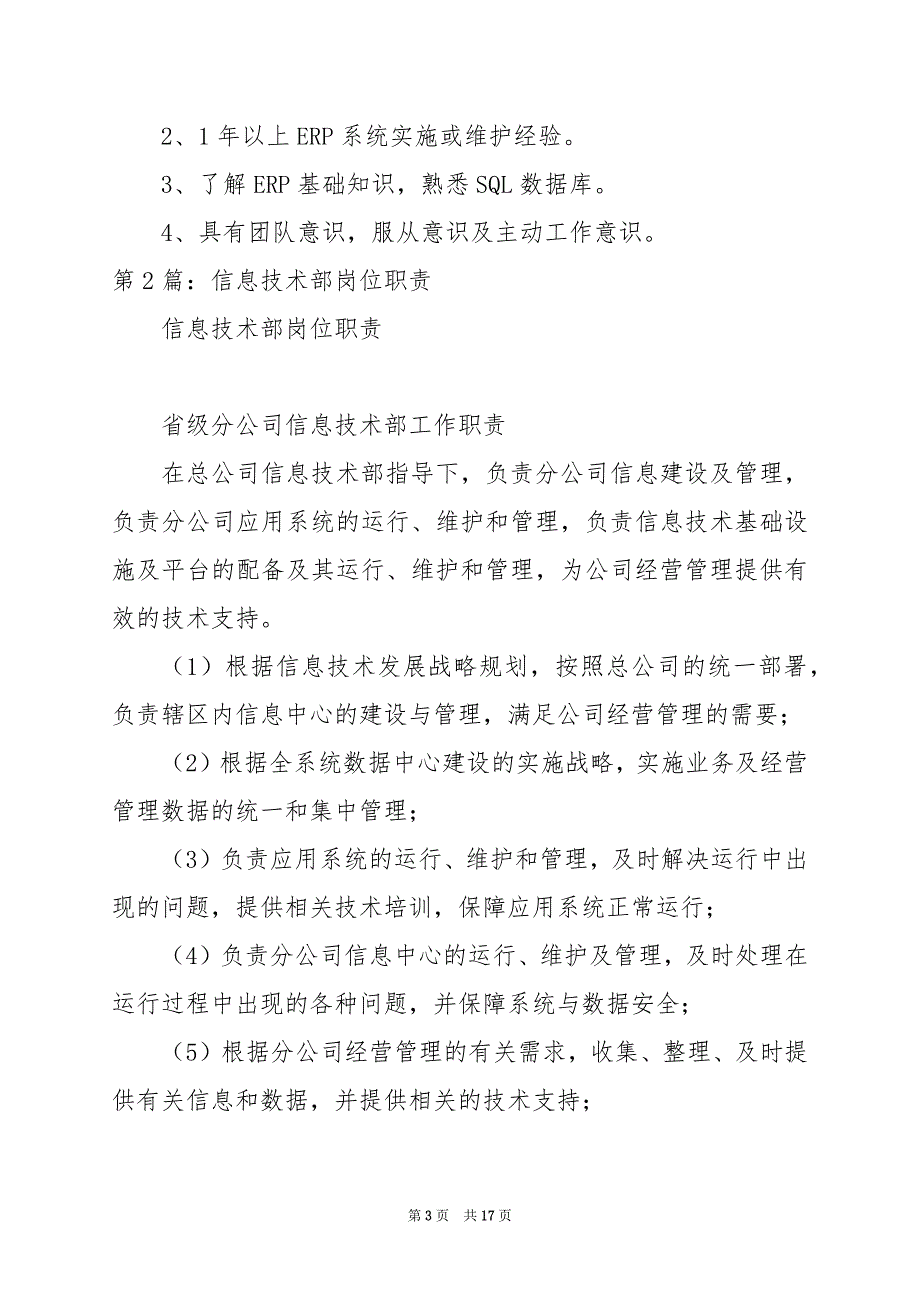 2024年企业信息技术部岗位职责_第3页