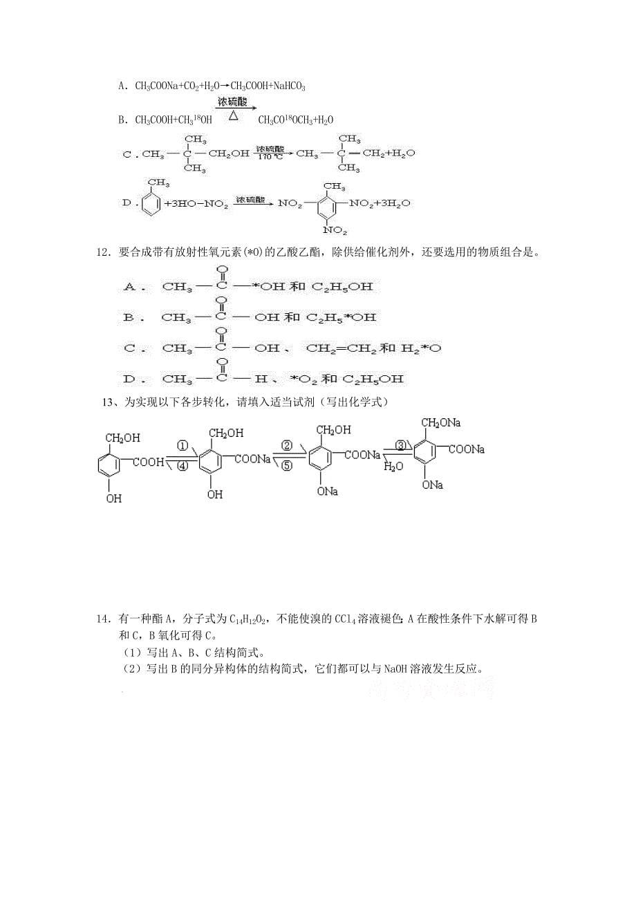 高三一轮复习羧酸酯学案.doc_第5页