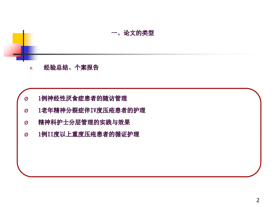 精神科护理科研选题ppt课件_第2页