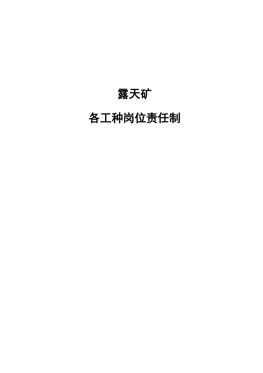 露天矿各工种岗位责任制汇编(DOC 127页).docx_第1页