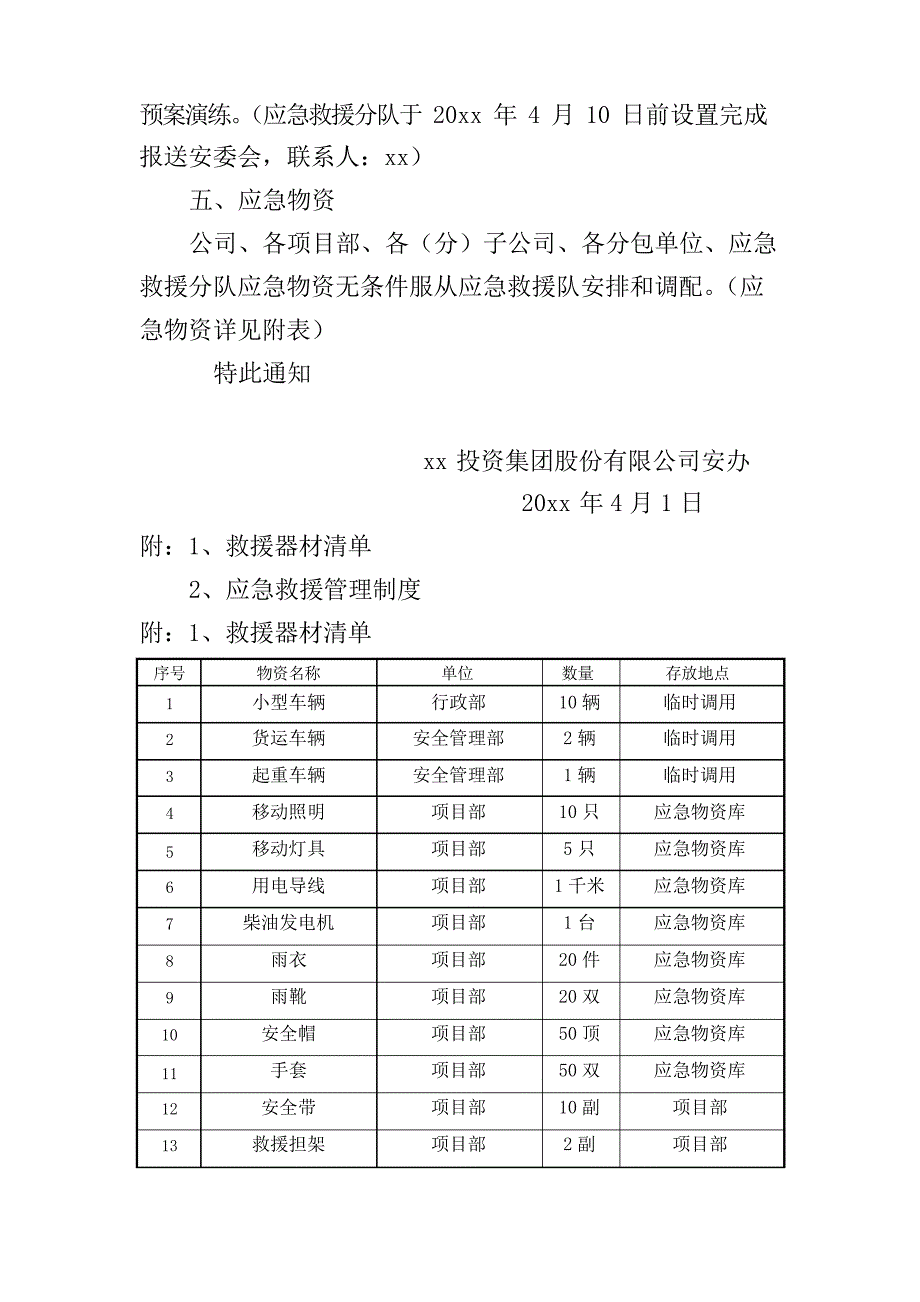 关于成立应急救援队伍的通知_第4页