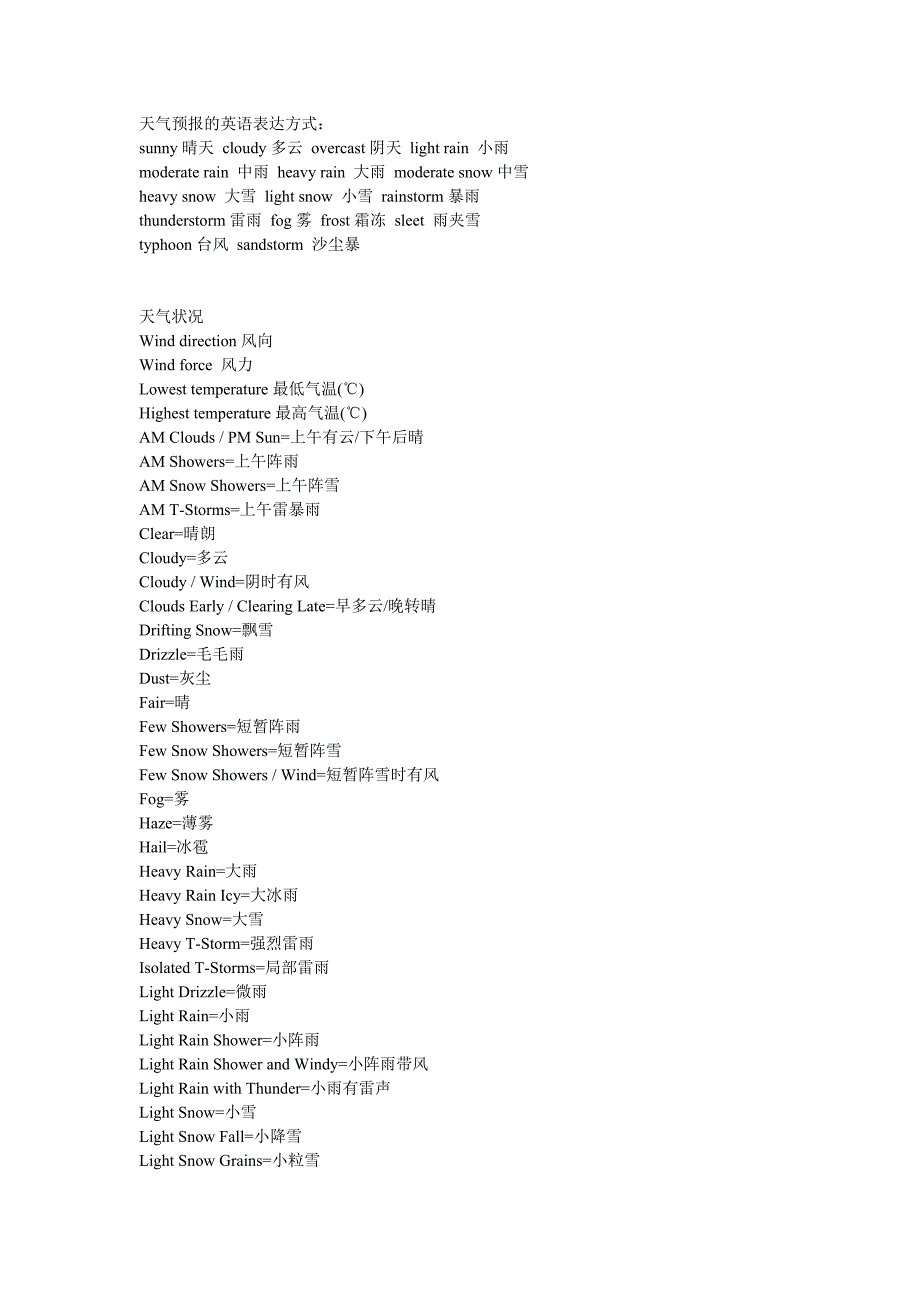 天气相关的英语词汇.doc_第1页