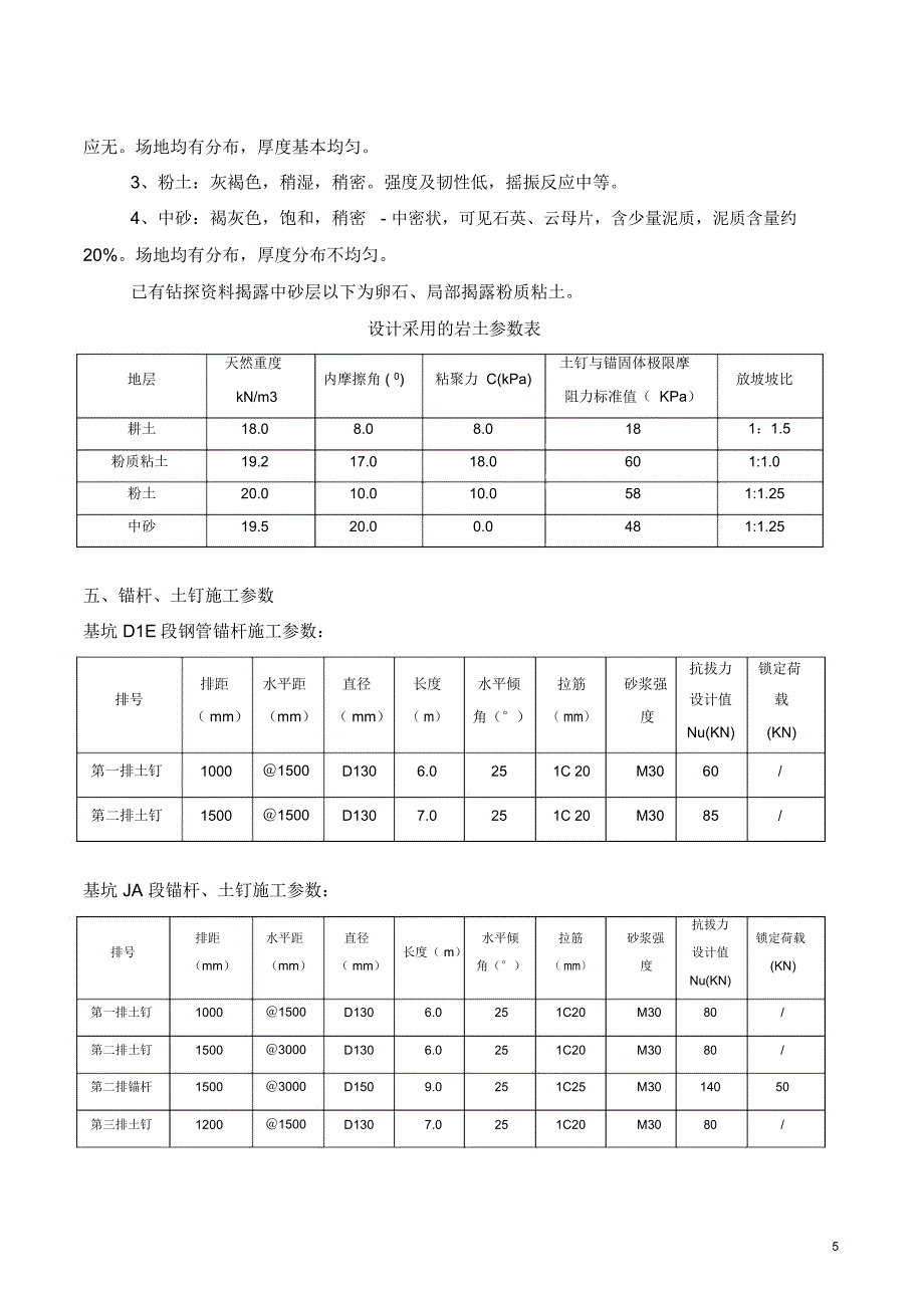 某基坑支护锚杆抗拔检测方案讲解_第5页