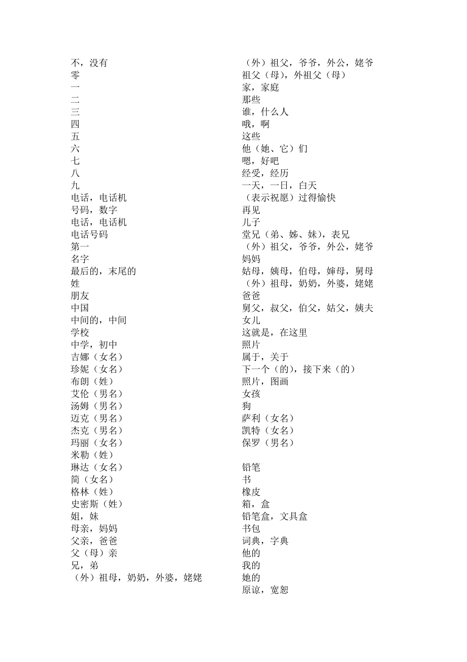 人教版七年级上册单词表单词表.doc_第2页