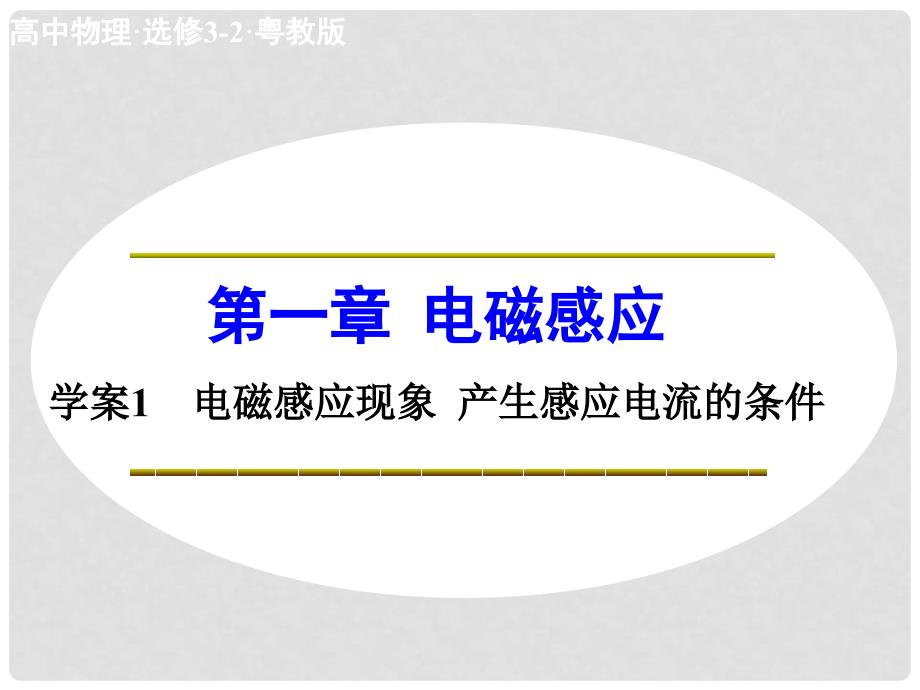 高中物理 第一章 电磁感应 电磁感应现象 产生感应电流的条件课件 粤教版选修32_第1页