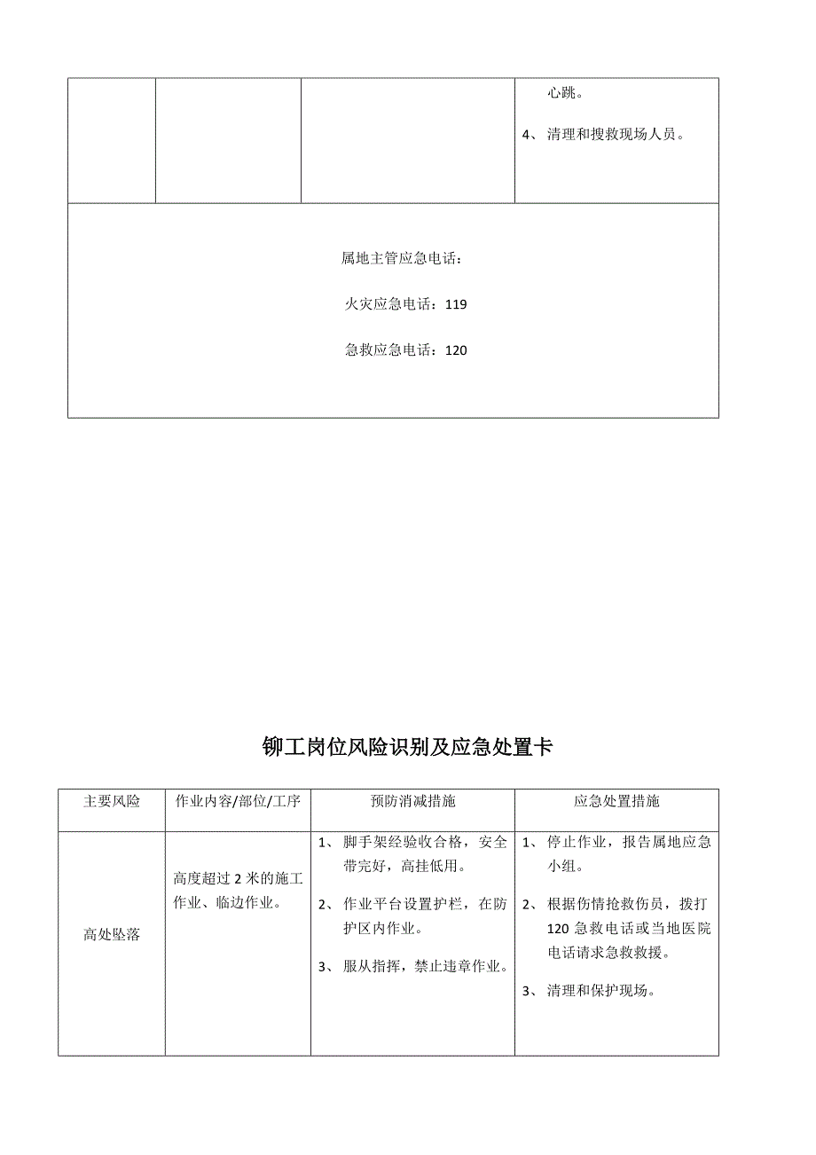 安全生产应急处置卡模板(5)_第3页