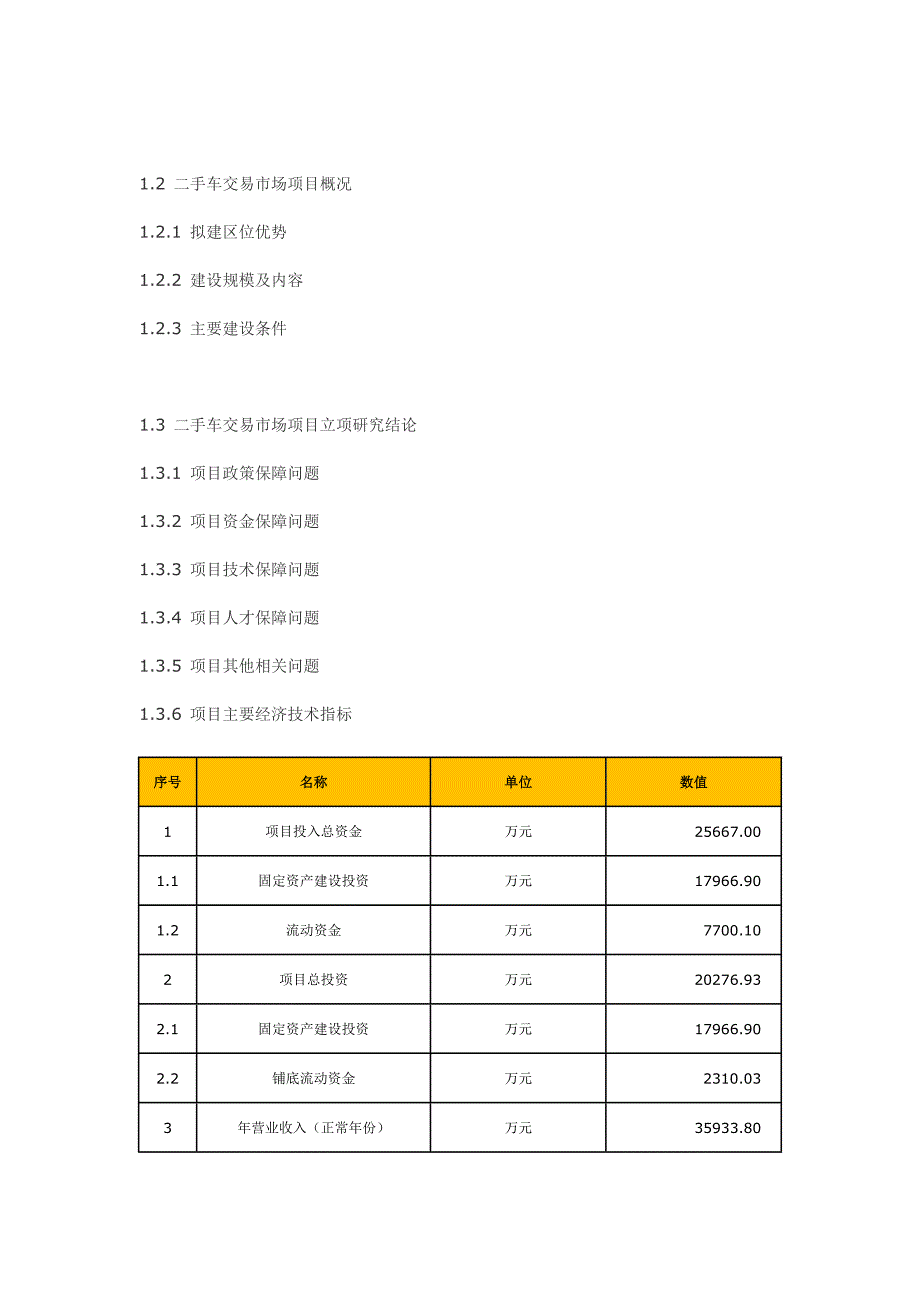 二手车交易市场项目立项计划书_第2页