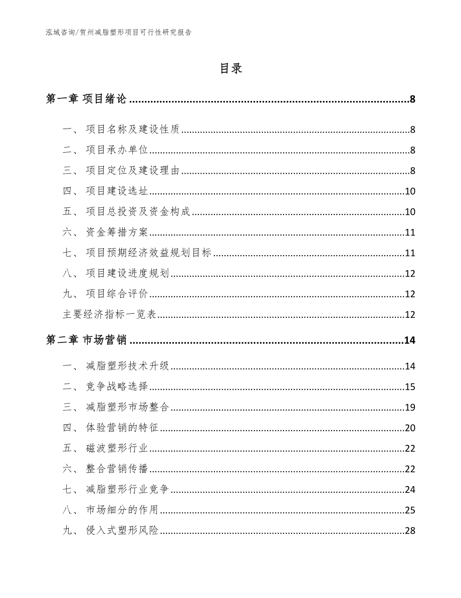 贺州减脂塑形项目可行性研究报告_模板参考_第2页